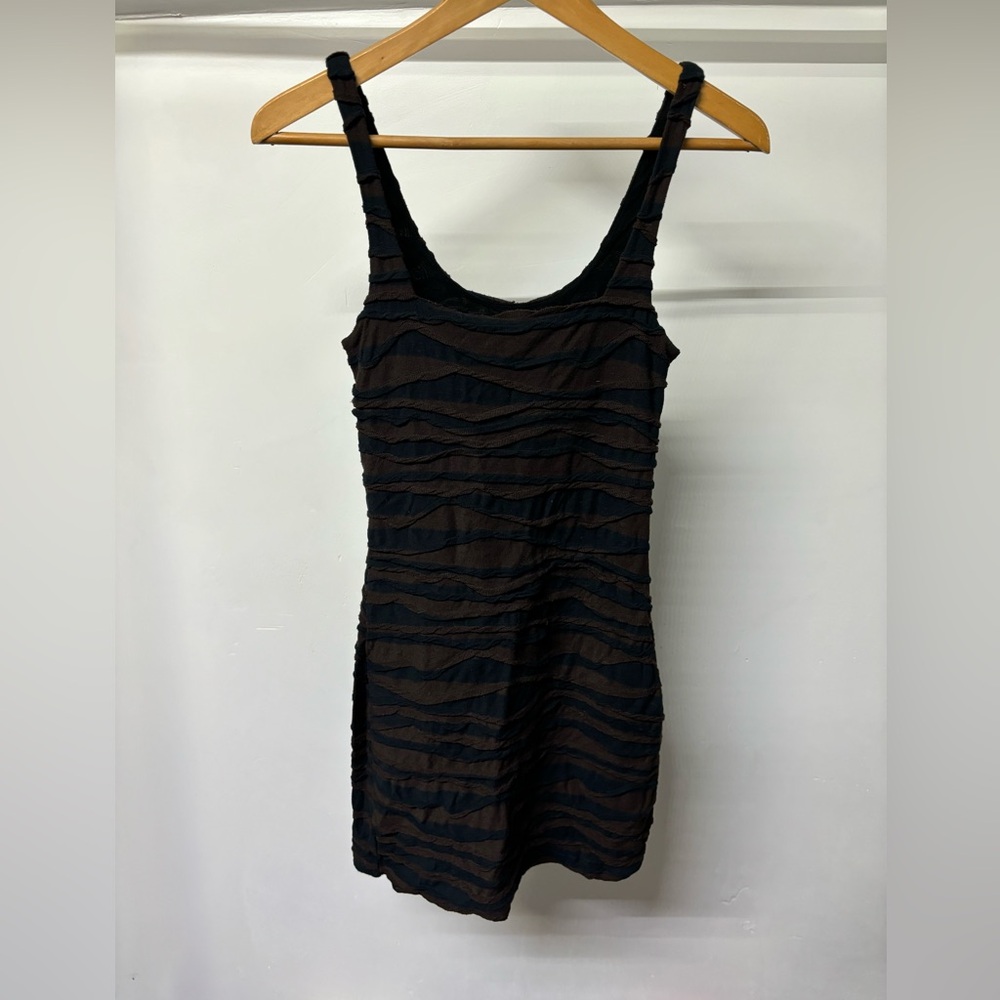 Free people brown and black striped mini dress